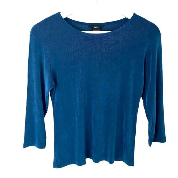 Fiore Peacock Blue Top Women's Sz S Elegant Timeless Classic Wardrobe Staple - Picture 1 of 7